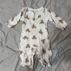 Adorable Teddy Bear Print Kids One Piece